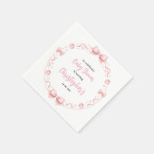 Pink Bow Girl Baby Shower – Cute & Fun Party スタンダードカクテルナプキン (角)