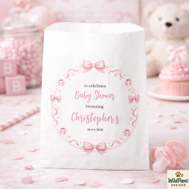 Pink Bow Girl Baby Shower – Cute & Fun Party フェイバーバッグ