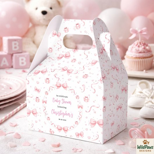 Pink Bow Girl Baby Shower – Cute & Fun Party フェイバーボックス