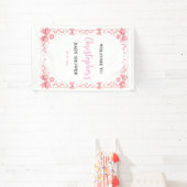 Pink Bow Girl Baby Shower – Cute & Fun Party 横断幕 (インサイチュ)