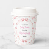 Pink Bow Girl Baby Shower – Cute & Fun Party 紙コップ (裏面)