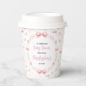 Pink Bow Girl Baby Shower – Cute & Fun Party 紙コップ (正面)