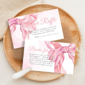 Pink Bow Girl Baby Shower Diaper Raffle エンクロージャーカード