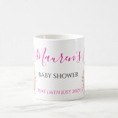 Pink Bow Girl Baby Shower Invitation コーヒーマグカップ (中央)
