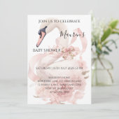 Pink Bow Girl Baby Shower Invitation 招待状 (スタンド正面)