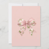 Pink Bow Girl Baby Shower Invitation 招待状 (裏面)
