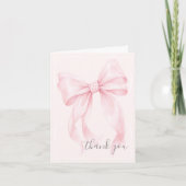 Pink Bow Girl Baby Shower Thank You  カード (正面)