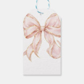 Pink Bow Girl First Birthday Party  ギフトタグ (裏面)