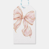 Pink Bow Girl First Birthday Party  ギフトタグ (裏面)