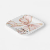 Pink Bow Girl First Birthday Party  ペーパープレート (傾斜あり)