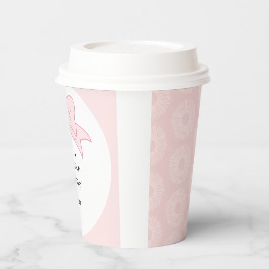 Pink Bow Girl Kids 1st Birthday  紙コップ (左)