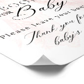 Pink Bow Girl Modern Baby Shower Book Request ポスター (角)