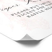 Pink Bow Girl Modern Baby Shower diaper raffle ポスター (角)