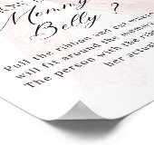 Pink Bow Girl Modern Baby Shower Game ポスター (角)