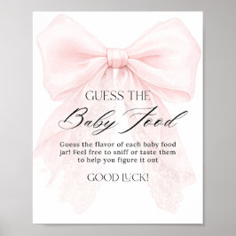 Pink Bow Girl Modern Baby Shower Guess food ポスター