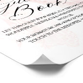 Pink Bow Girl Modern Baby Shower Guest Book ポスター (角)