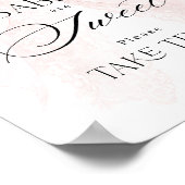 Pink Bow Girl Modern Baby Shower Sweet Treat ポスター (角)