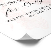 Pink Bow Girl Modern Baby Shower Wishes ポスター (角)