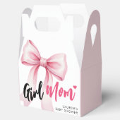 Pink Bow Girl Mom Ribbon Cute Baby Shower フェイバーボックス (オープン)