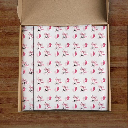 Pink Bow Girl Mom Ribbon Cute Baby Shower 薄葉紙