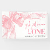 Pink Bow Girls 1st Birthday 横断幕 (横)