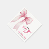 Pink Bow Girls 2nd Birthday Party Terrible Two スタンダードカクテルナプキン (角)