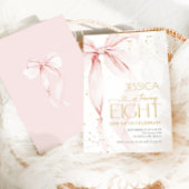 Pink Bow Girls 8th Birthday  招待状