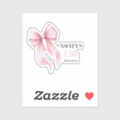 Pink Bow Girls Birthday シール (シート)