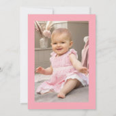 Pink Bow Girls Just Wanna Be ONE 1st Birthday 招待状 (裏面)