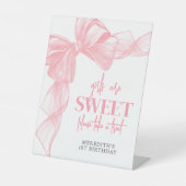 Pink Bow Girls Sweets Bar Sign 台座サイン (正面)