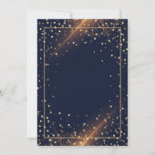 Pink Bow Glitter Grad Cap,Drips Navy Blue   招待状 (裏面)