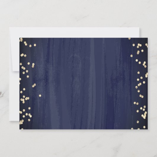 Pink Bow Gold Diamonds Navy Blue Sweet 16 招待状 (裏面)