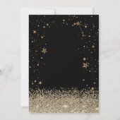 Pink Bow Gold Diamonds Stars Black Sweet 16 招待状 (裏面)