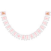 Pink Bow Golden Doodle Birthday Banner Flags バンティングフラッグ (全)