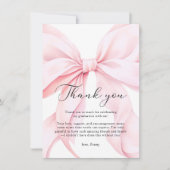 Pink Bow Graduation サンキューカード (正面)