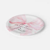 Pink Bow Graduation  ペーパープレート (アングル)
