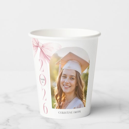 Pink Bow Graduation 紙コップ (裏面)