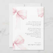 Pink Bow Graduation Announcement 案内状 (裏面)