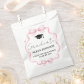 Pink Bow Graduation Cap Graduate フェイバーバッグ (クリップ留めされた状態)