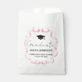 Pink Bow Graduation Cap Graduate フェイバーバッグ (正面)
