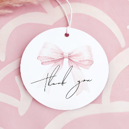 Pink Bow Graduation Favor Tags フェイバータグ