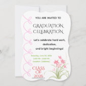 Pink Bow Graduation Invitation 招待状 (正面)