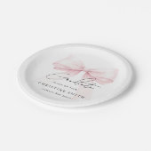 Pink Bow Graduation Paper Plates ペーパープレート (アングル)