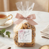 Pink Bow Graduation Thank You スクエアシール