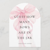 Pink Bow Guess How Many Game Baby Shower card 招待状 (正面)