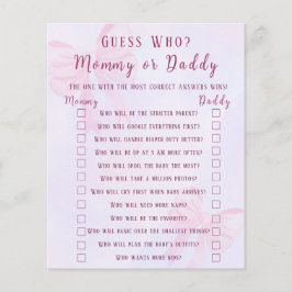 Pink Bow Guess Who Mommy or Daddy Baby Shower Game