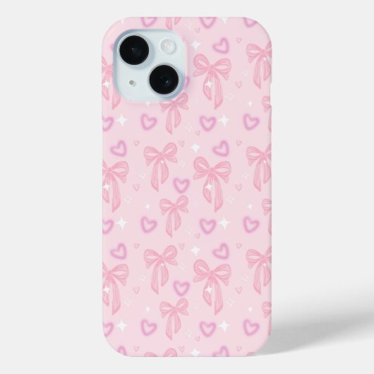 Pink Bow Heart Phone Case Case-Mate iPhoneケース (裏面)