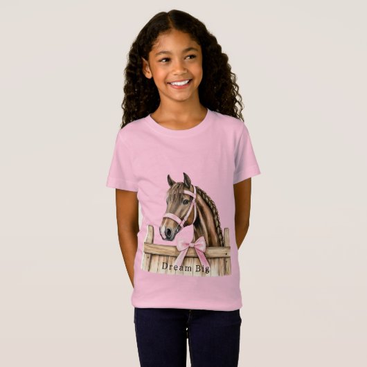 Pink Bow Horse  Tシャツ (正面フル)