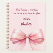 Pink bow inspirational quote 2026 プランナー手帳 (正面)