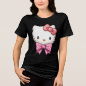 Pink Bow Kitten Charm トライブレンドＴシャツ (正面)